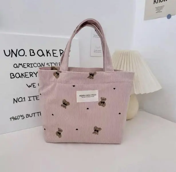 The Blush Teddy Bow Tote Bag