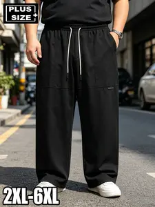 Large Size Men's Long Pants, Four-Season Elastic Drawstring, Casual Sports, Versatile for Daily Wear, Ideal Gift for Family and Friends