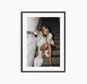 Kate Moss on Stairs, Photography Prints, Retro Poster, Fashion Print, Kate Moss Poster, Museum Quality Wall Art