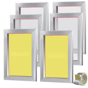 Screen Printing Kit For T-Shirts: Aluminum Silk Screen Frames Set Of 6, 10 X 14 Inches, 110 Mesh Count, High-Tension Nylon Mesh Screens With Sealing Tape, Beginner To DIY Screen Printing Supplies