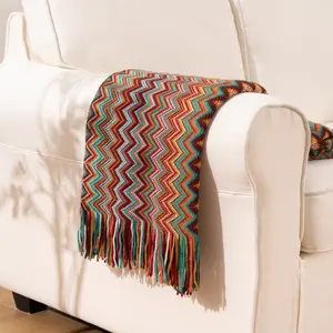 Battilo | Boho Throw Blanket ,Knitted Tassel Blanket Throw , Lightweight Mexcian Afgan Blanket ,Fall Decorative Blankets, 50"x80"