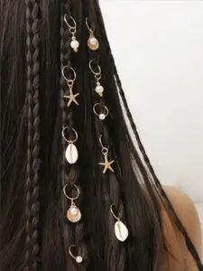 10 Pcs Women's Beach Hair Clips, Fashionable Summer Beach Accessories, Holiday, Photography, Sea Star, Pearl, Shell Hair Clips, Hair Clip Set