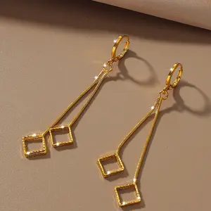 Fashionable 5-leaf grass tassel earrings, 24K copper plated women's jewelry, suitable for girlfriends to wear, exquisite gifts for friends, daily gifts, perfect for Valentine's Day and weddings, bridal accessories