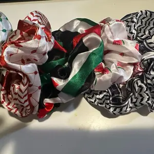 Six keffieyeh scrunchies