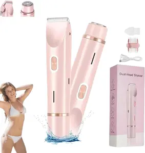 Women's Cordless 2-in-1 Electric Shaver & Waterproof Bikini Trimmer - Facial & Body Hair Removal, Wet & Dry Use
