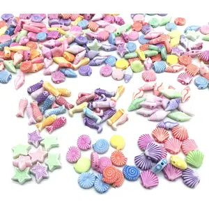 500 count Assorted  Beads Mini Sea Shell Fish Starfish Spacer Beads with Hole for  Making DIY Craft Accessories, 8~15 mm