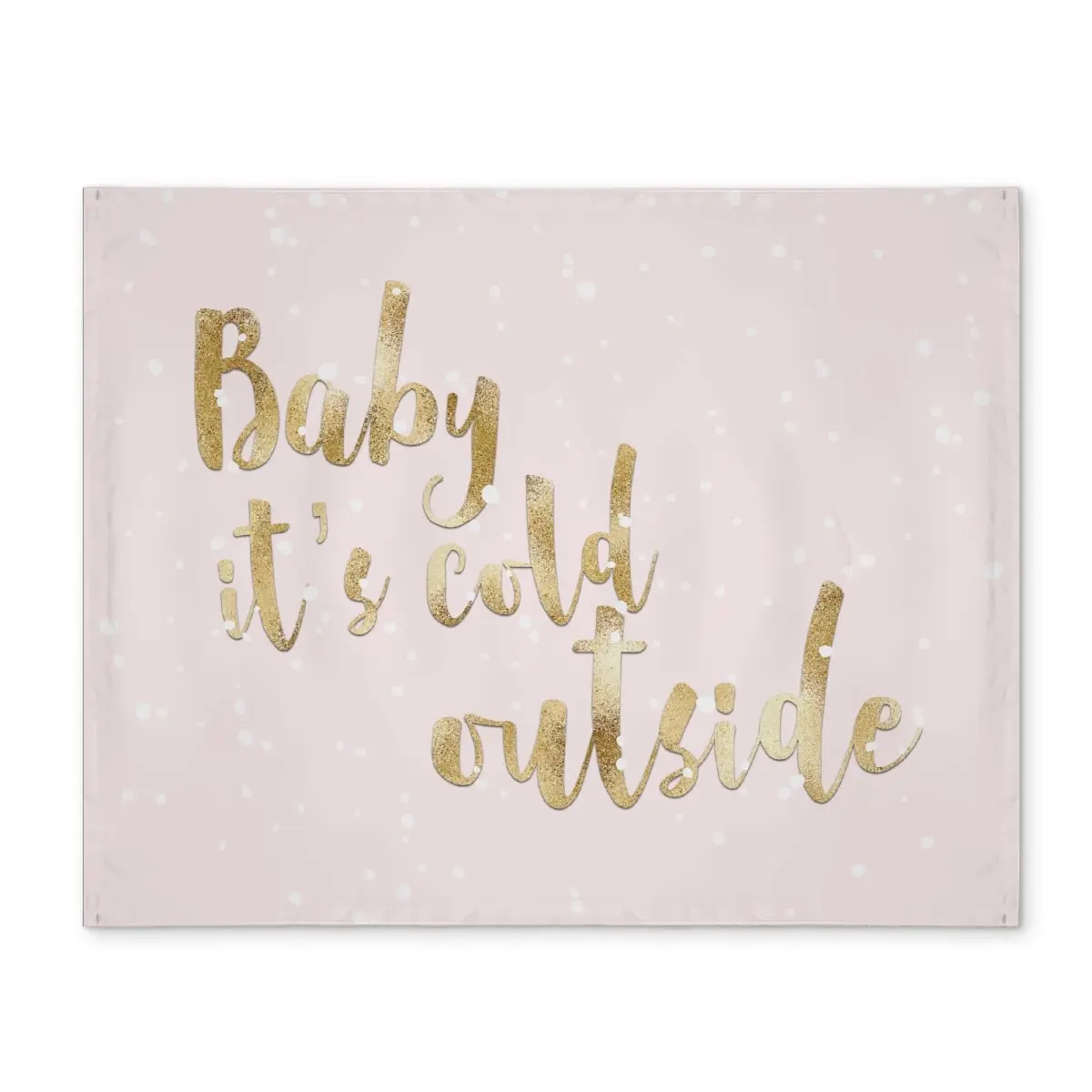 Decorative Placemat - 14x18 in Blush Pink Polyester, 360 Stand, Stylish Aesthetic Rectangular, "Baby It's Cold Outside" Phrase, Romantic Vibe Kitchen Tableware Home Decor Accessory (CPPM14187RMAND)