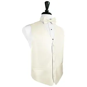 Ivory Herringbone Tuxedo Vest