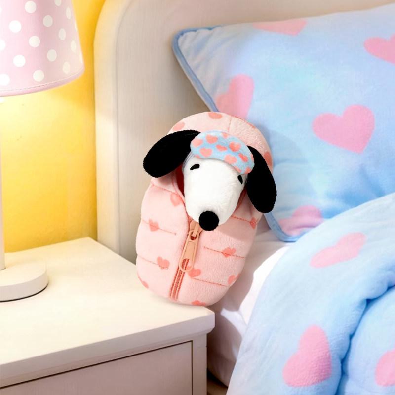 [Back to school] Peanuts Snoopy Plush Keychain, Cute Snoopy Sleeping Bag Bag Charm, Kawaii Fluffy Anime Keychain Gift, Soft Snoopy Mini Plushie Collectible