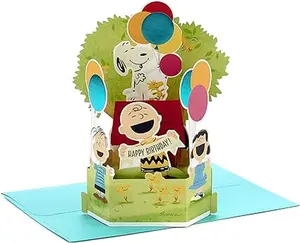 Paper Wonder Peanuts Pop Up Birthday Card (Snoopy, Charlie Brown, Day Filled with Fun)