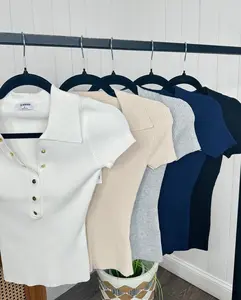 Snap And Chic Collared Crop Shirt