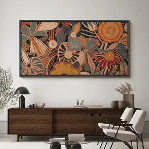 Canvas Wall Art Flowers Bouquet Floral Botanical Print Panoramic Wall Art Mid Century Modern Art Extra Large Boho Wall Decor Artistic Cotton Matte Artwork Minimalist Ornaments Room Decoration Photo wall decor posters