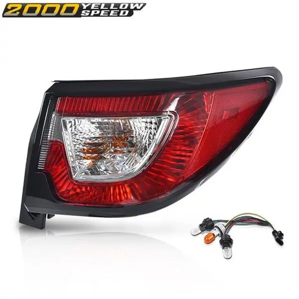 Tail Light for 13-17 Chevrolet Traverse, 1 x Tail Light with Bulbs, Passenger Side Outer Body Mounted, Black Housing, DOT/SAE-Compliant, Enhanced Safety