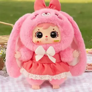 Samuel--Macaron 400% series Mystery Boxes Bag Pendant Bunny Plush Dolls Soft Collectibles 6 +1, Hidden Style 1/20