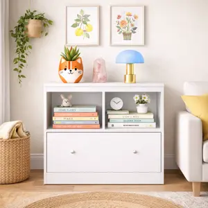 Kids Toy Organizers and Storage, Toddlers Bookcase with Drawer, Children Bookshelf for Playrooms, Bedrooms and Nurseries