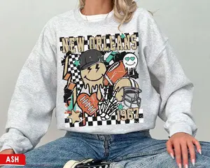 New Orleans Football Crewneck Sweatshirt / TShirt, Vintage Saints Sweatshirt, Retro Groovy New Orlean Game Day, Saint Gifts, Sunday Football