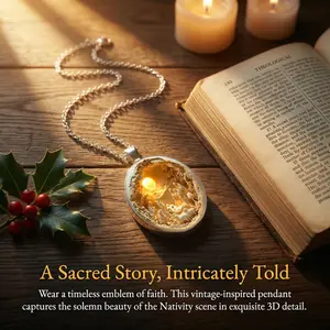 Jesus Birth Necklace for Christian Believers, Ideal for Daily Wear and Special Occasions, Perfect Gift for Faithful Followers