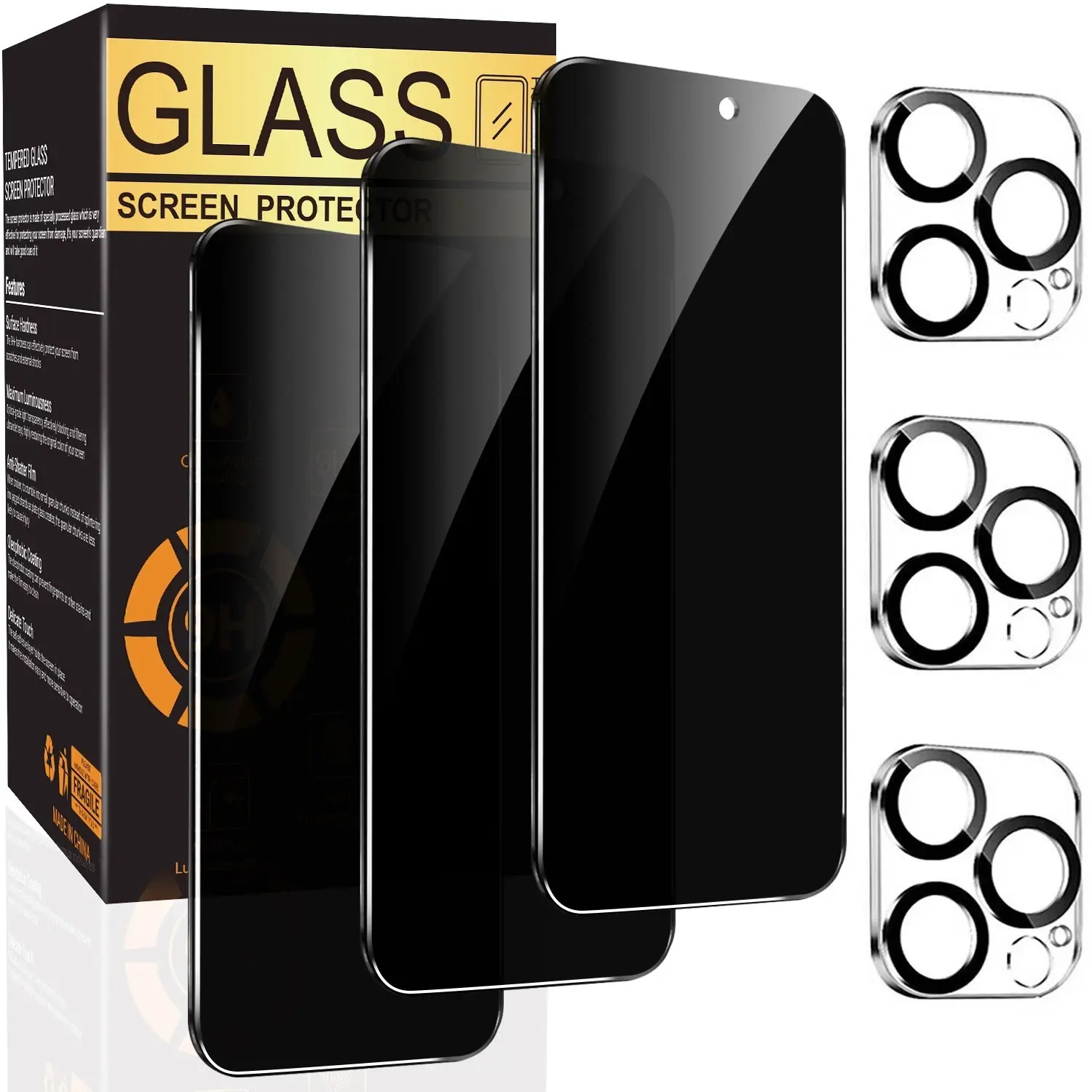 For iPhone 17 Pro Max Tempered Glass Privacy & Screen Camera Protector