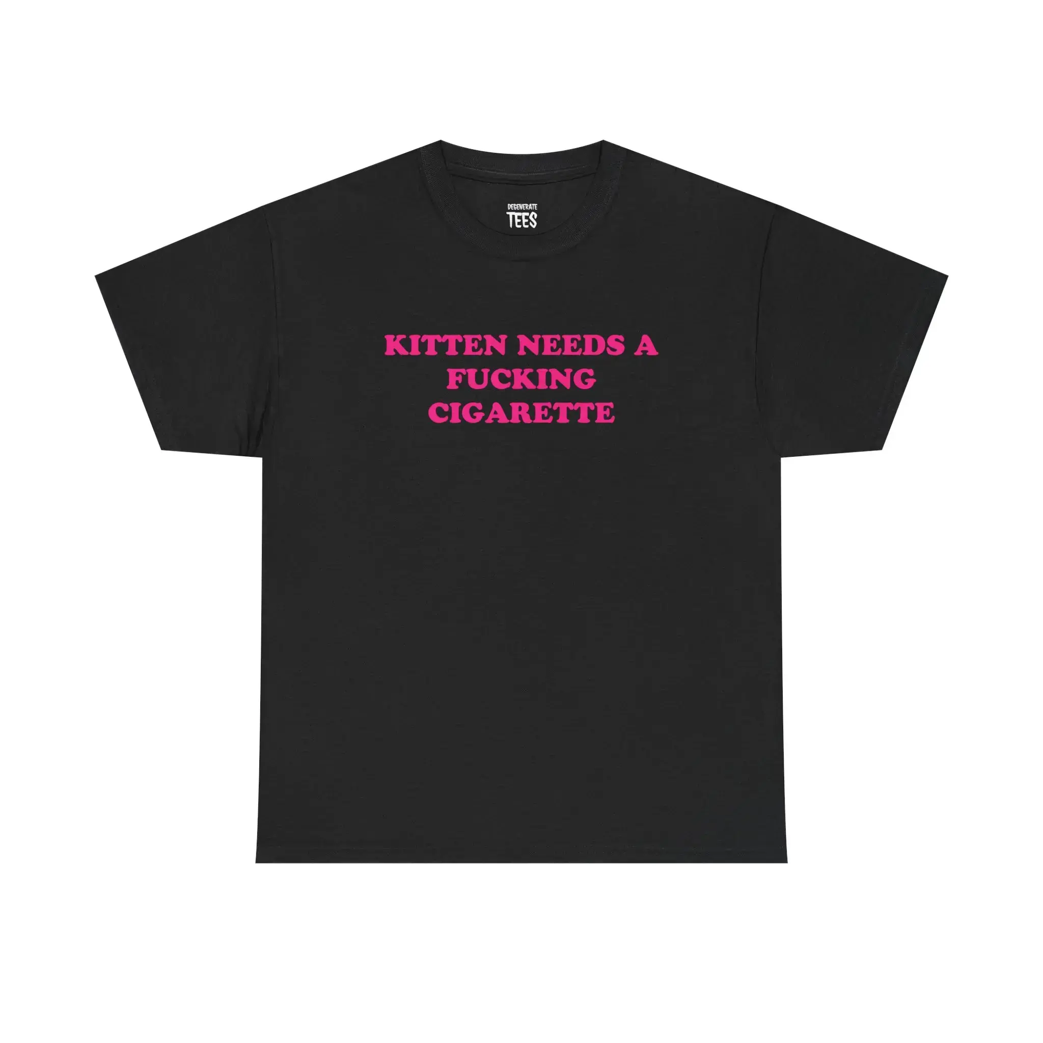 Kitten Needs A Cig Shirt - Unisex Cotton Tee, Funny Shirt, Cat Shirt