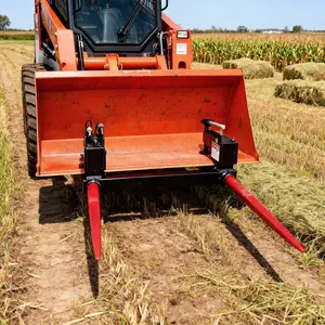 Clamp On Bale Spear for Tractor Bucket | Heavy Duty Hay Bale Attachment for Tractors & Skid Steers