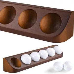Wood Golf Ball Display Case Wall Mount 6 Standard Size Golf Ball Stand Holder Display Stand for Sport Memorabilia Gift for Men Homen Office Tabletop Decor(Walnut Color,1 Pack)