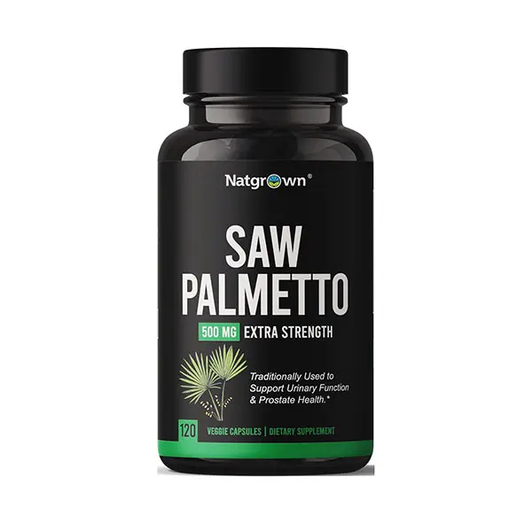 Saw Palmetto for Men 500mg, Prostate Health Supplement with DHT Support, Promotes Hair Health, Urinary Flow & Men's Wellness, Non-GMO, Gluten-Free, 120 Vegan Capsules