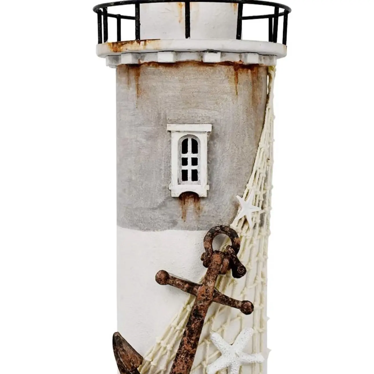 Wooden Lighthouse Decor with Light, Decorative Nautical Lighthouse Rustic Ocean Sea Beach Themed Lighthouse Decoration, Handcrafted Tabletop Nautical Themed Home Decor Bathroom Decor (11.4“H) Figurine Nursery Wedding Ornaments