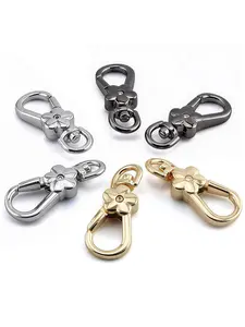 5pcs Flower Lobster Metal Clasps Swivel Clips Snap Hooks Bag Key Rings Keychains Men Women's Keychain