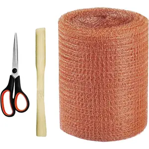 Pure Copper Mesh - 5" x 100 , Double Layer Pure Copper Roll with Wooden Shovel and  for Distilling, Hole Filler & DIY Projects, Ideal for Decking, Fencing & Pest Control