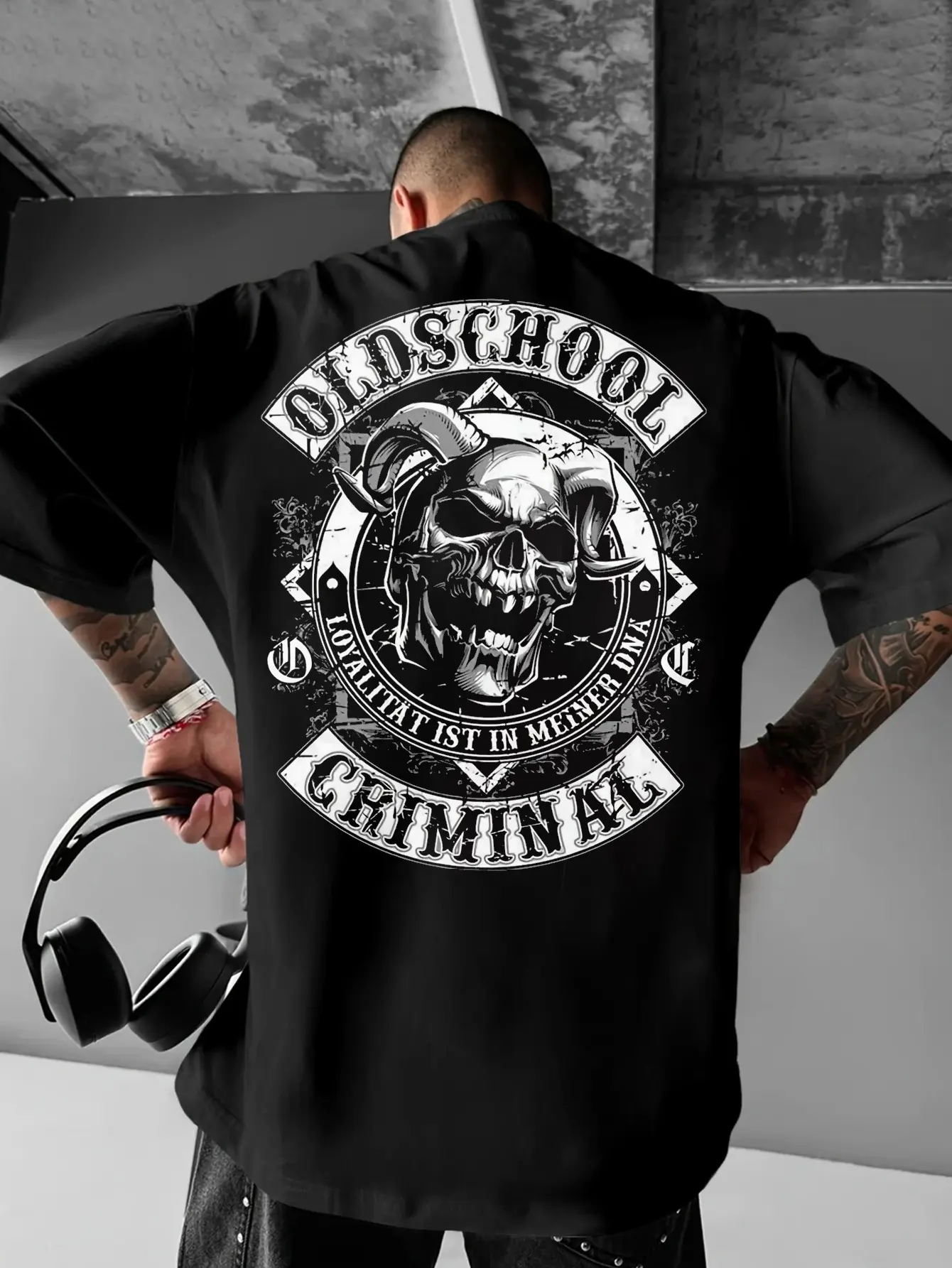 Men'S Retro Skull Design T-Shirt - Classic Gothic