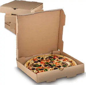 MT Products Brown Pizza Box 10" x 1.75" B-Flute Corrugated Box - Pack of 10