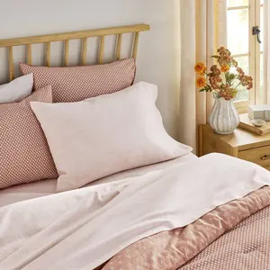 4pc Queen Micro Stripe Sheet Set Rust - Hearth & Hand with Magnolia