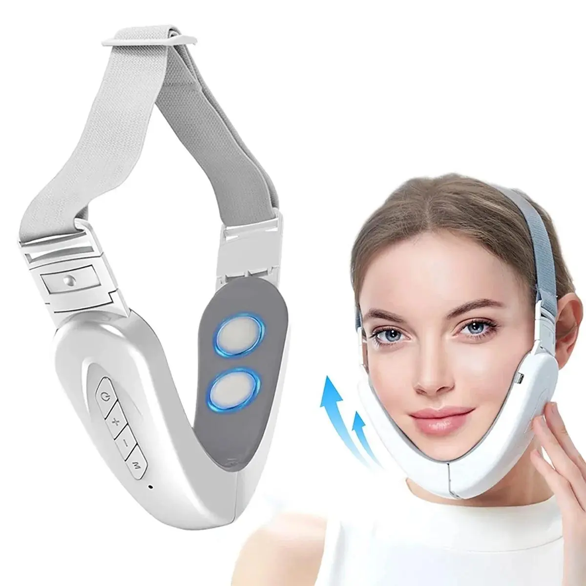 Rechargeable V-Shaped Face Slimming Instrument, 6 Modes, 12 Speeds, Dual Chin Reduction, Smart V-Face Beauty Device, Face Lifting Strap, Christmas Gift, Facial Beauty Massagers, Chin Reducer, Facial Shaping Tool