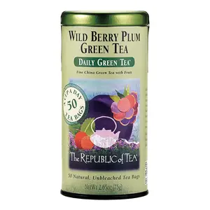 The Republic of Tea Wild Berry Plum Green Tea, 50 Tea Bags