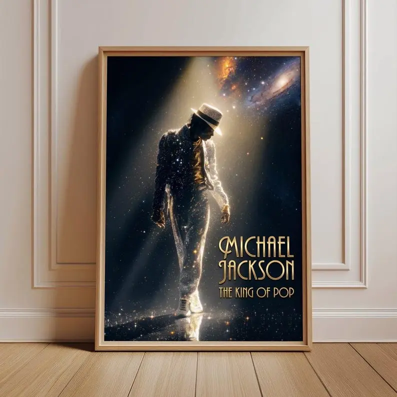 Michael Jackson King of Pop Galaxy Wall Art, Cosmic Music Room Decor, Retro Pop Icon Merch, Singer Fan Gift, Celestial Dance Design