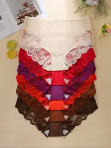Women's Ice Silk Underwear Set, Breathable Cotton Lining, Lace Triangle Panties, Comfortable, Fit & Stylish Design, Perfect for Daily Wear