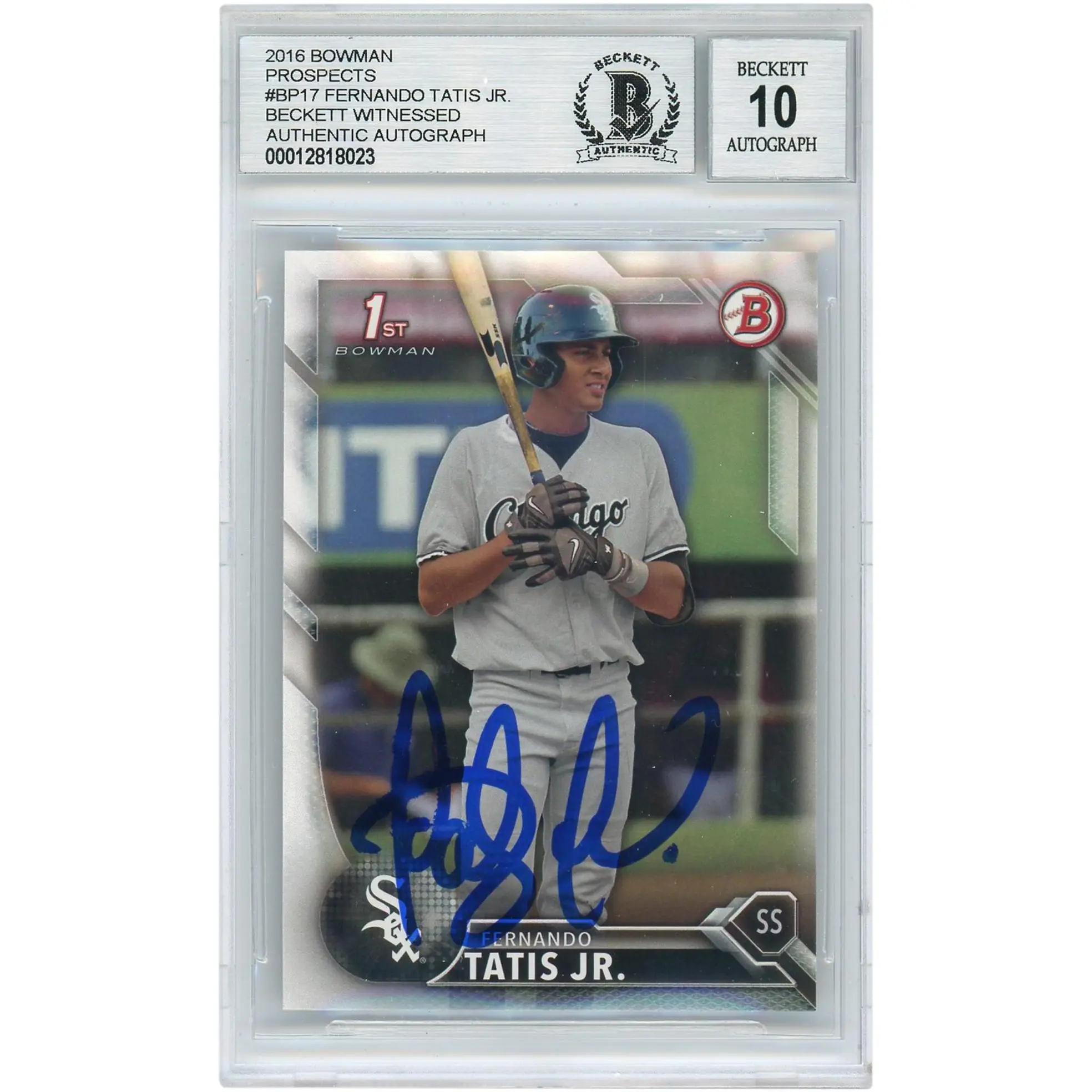 Fernando Tatis Jr. San Diego Padres Autographed 2016 Bowman Prospects RC #BP17 BGS Authenticated Card - Topps - Fanatics Authentic Certified