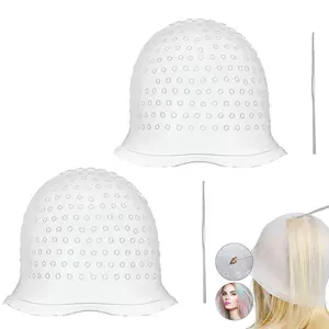1 Pcs Hair Coloring Highlighting Cap Reusable Silicone Highlight Cap Pull Through Caps for Hair Coloring Frosting Cap with Hook Hair Dye Cap with Holes Hair Salon Tools Hairdressing Highlighting Kit, 1 Pickle Hat + 1 Hook