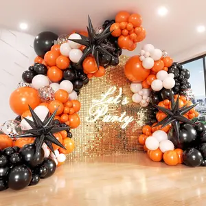 Orange & Black Balloon Arch Kit 18/12/10/5 Inch Balloons for Halloween, Birthdays & Graduation Parties