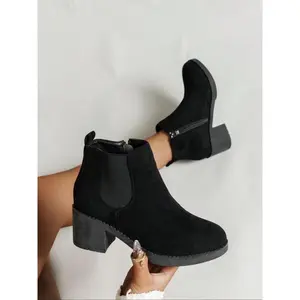 Women's Ankle Boots, Casual Fashion Side Zip Chelsea Booties, Round Toe Medium Width Rubber Sole Fall Winter Shoes