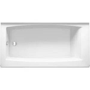 KOHLER K-26109-LA-0 Entity 60-Inch x 30-Inch Alcove Bath with Integral apron, integral flange and left hand drain, White