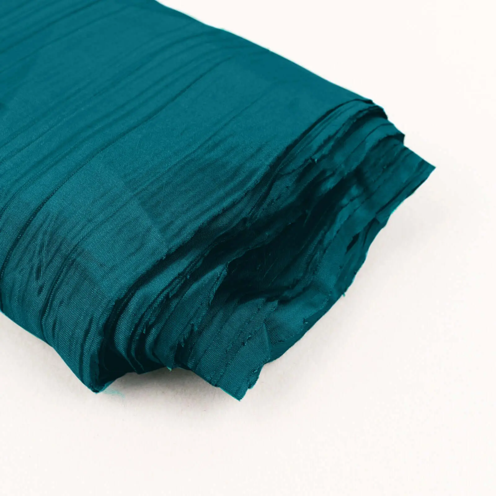 Peacock Teal Accordion Crinkle Taffeta Fabric Bolt 54"x10 Yards