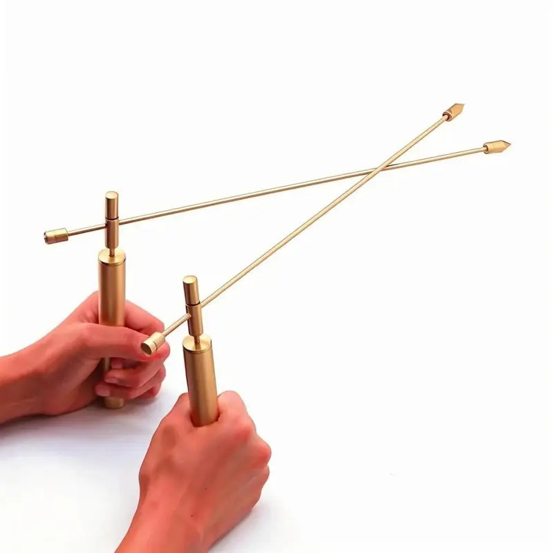 2PCS Pair Pack Copper Dowsing Rods - Upgraded Flexible Rotation Tool for Gold Detection, Paranormal & Ghost Hunting, Yes/No Question Divination