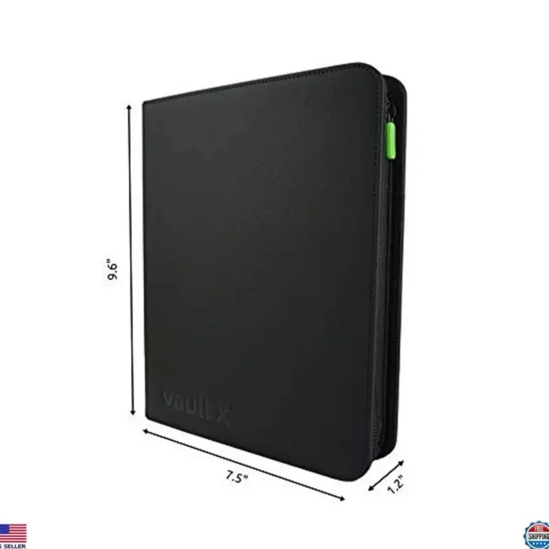 Vault X 4-Pocket Zip Binder for Trading Cards - Holds 160 Cards, 20 Pages, Black