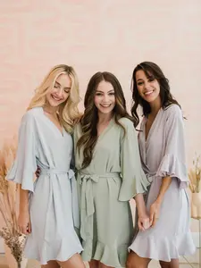 [CUSTOM IN DESCRIPTION] Personalized Bridesmaid Gift | Ruffle Bridesmaids Robes | Bridesmaid Proposal | Wedding Party Gift | Custom Robes | Bridal Robes - Plus