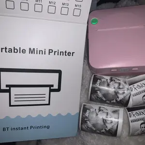 Portable Mini Thermal Photo Printer, Smartphone Photo Printer, Inkless Bookmark Printer for Android & iOS Phones, Portable Instant Print, Prints Photos, Lists, Memos, Qr Codes, Notes