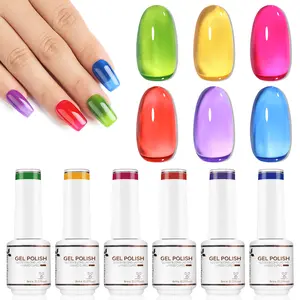 Nicedeco Hema Free Cruelty Free Vegan Jelly Gel Nail Polish Set 45 High Gloss Long Lasting Soak Off LED UV Gel Polish 6 x 8ml Non Toxic Formula Quick Easy Application