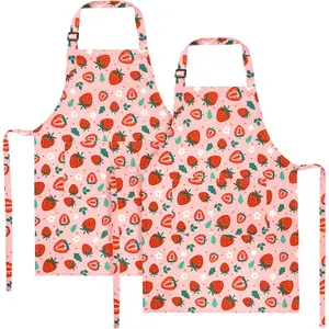 2 Pack Kids Waterproof Art Cooking Apron with Pockets Adjustable for Toddler Painting Artist