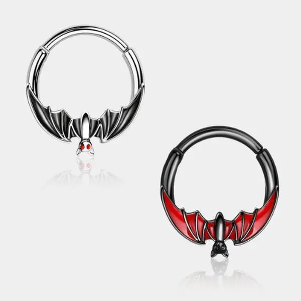 Oufer 16G Hanged Bat Septum Ring Daith Hoop