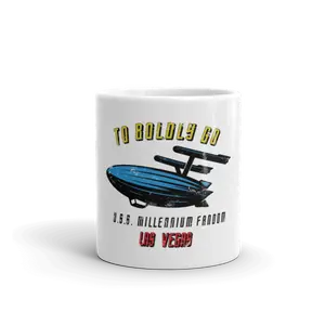To Boldly Go - A Star Trek Themed Mug - 3.9.5 Million Familiar Design - Ceramic Drinkware - Reusable - Washable - Ideal for Coffee & Tea